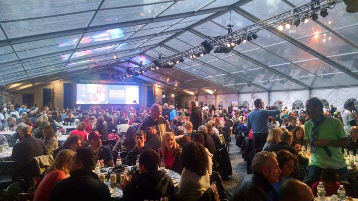 Pasta dinner - people everywhere!